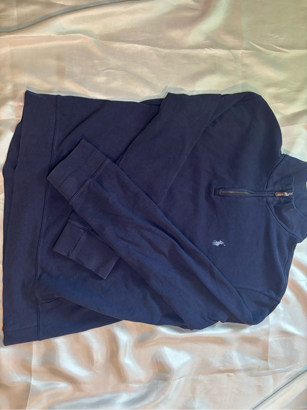Ralph Lauren Navy Quarter-Zip Pullover with Pony Logo